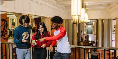 International students in Parkinson building at the University of Leeds