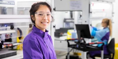 Suki Lee, a postgraduate research student, at the Alderley Lighthouse Lab. Picture: MDC.