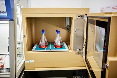 Protein production facility minitron incubators