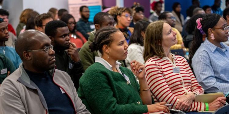Black in Plant Science conference delegates listening to presentation